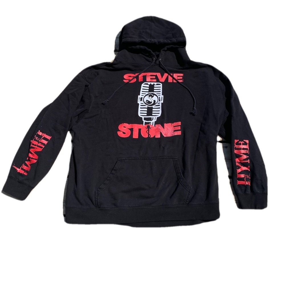 💜 Vintage Stevie Stone Strange Music Black Hoodie Sweatshirt - Size 3XL